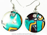 Earrings hand made from a recycled Arizona can