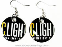 Earrings hand made from a recycled IC Light can