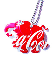 Elephant necklace hand made from recycled Coca-Cola can