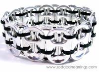 Black recycled pop Tab Bracelet