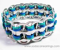 Blue & Teal recycled pop tab bracelet