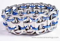 blue recycled pop tab bracelet