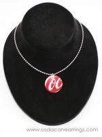 Mini Circle necklace hand made from recycled Coca-Cola can