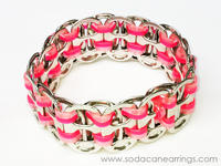 Hand made pink pop tab bracelet