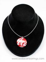 Circle necklace hand made from recycled Coca-Cola can